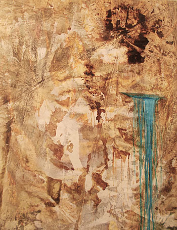 Circe Invidious 82x48 inches, mixed media on sailcloth, 2021, $4,300